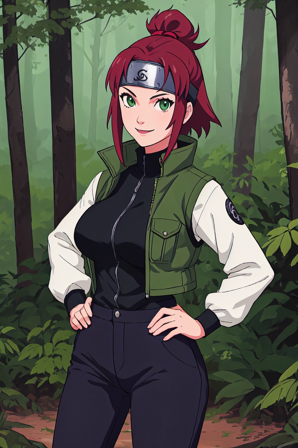 solo,  1girl,  forehead protector on Tensor.Art