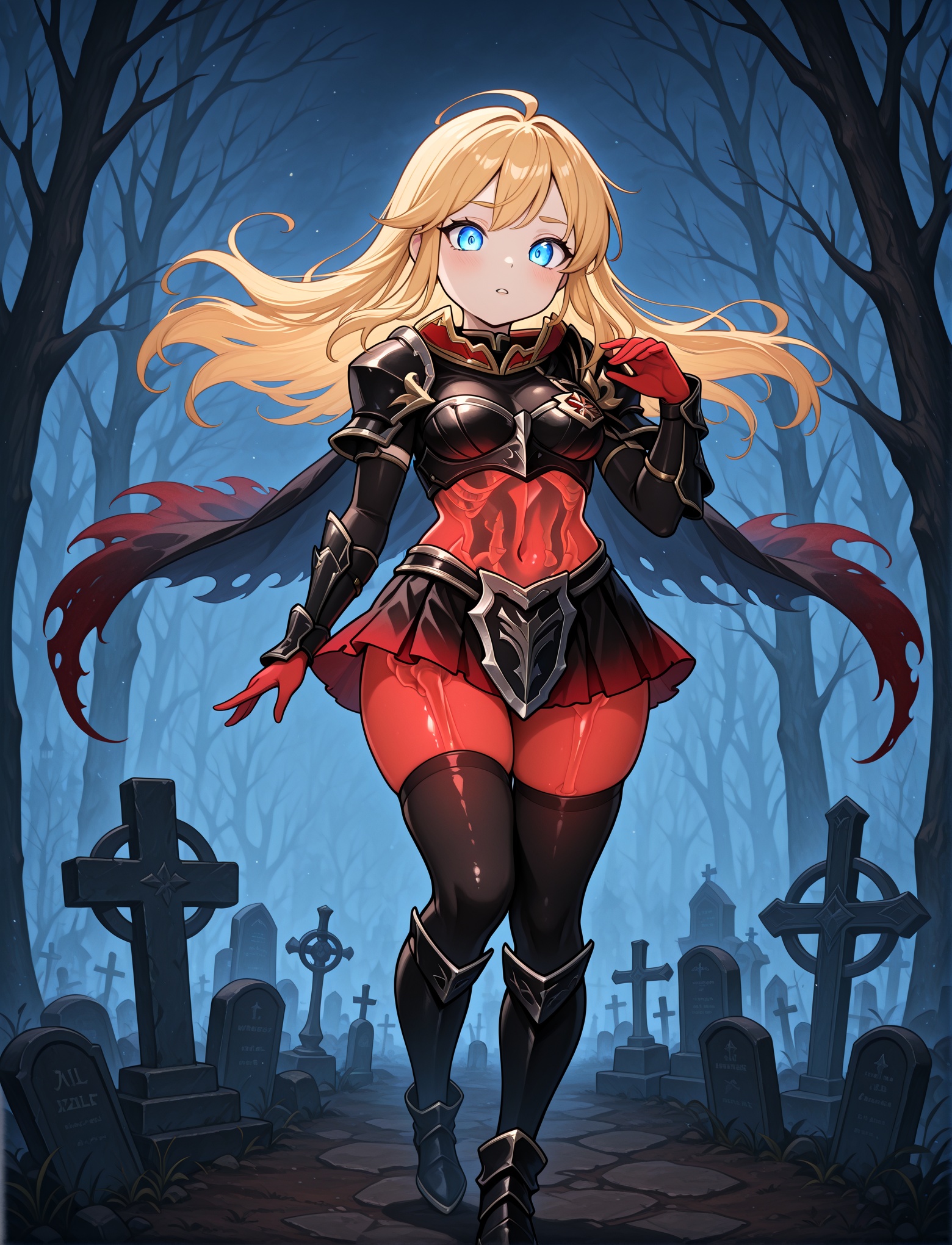 dark night,  graveyard,  withered forest on Tensor.Art