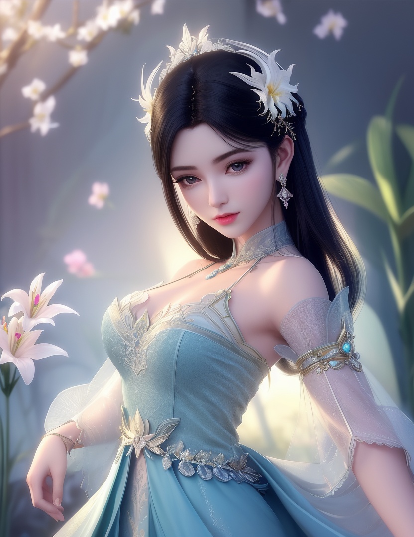ultra realistic 8k cg, picture-perfect face, flawless, clean, masterpiece, professional artwork, famous artwork, cinematic lighting, cinematic bloom, perfect face, beautiful face, fantasy, dreamlike, unreal, science fiction,  beautiful clothes, lace, lace trim, lace-trimmed legwear,  (rich:1.4), prestige, luxury, jewelry, diamond, gold, pearl, gem, sapphire, ruby, emerald, intricate detail, delicate pattern, charming, alluring, seductive, erotic, enchanting, hair ornament, necklace, earrings, bracelet, armlet,halo((,1girl, pov,))(((,lily \(flower\),  1girl, spring_\(season\), solo,looking at viewer, ))) <lora:DA_XiaoXunEr:0.6>