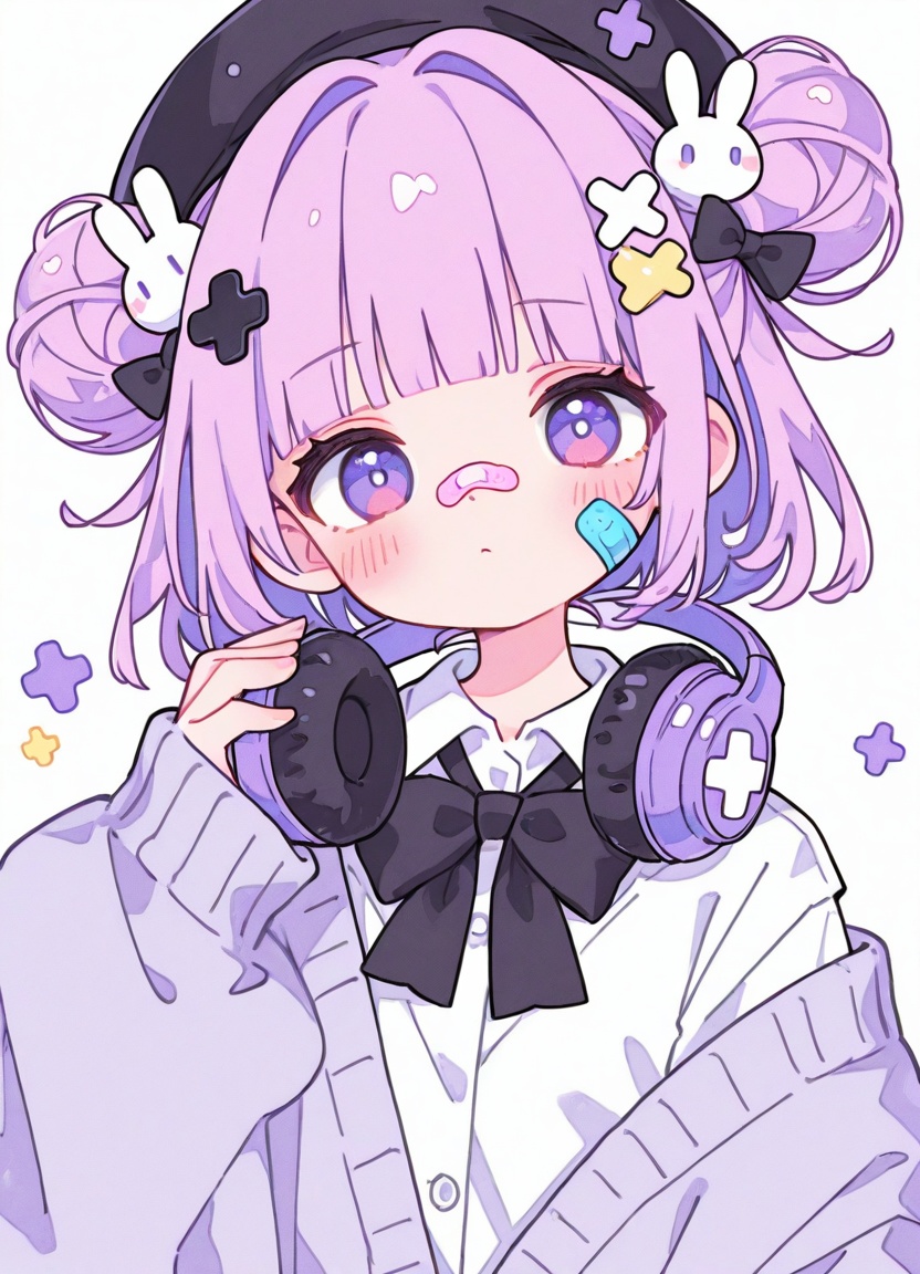 1girl,  bandaid,  bandaid on face on Tensor.Art