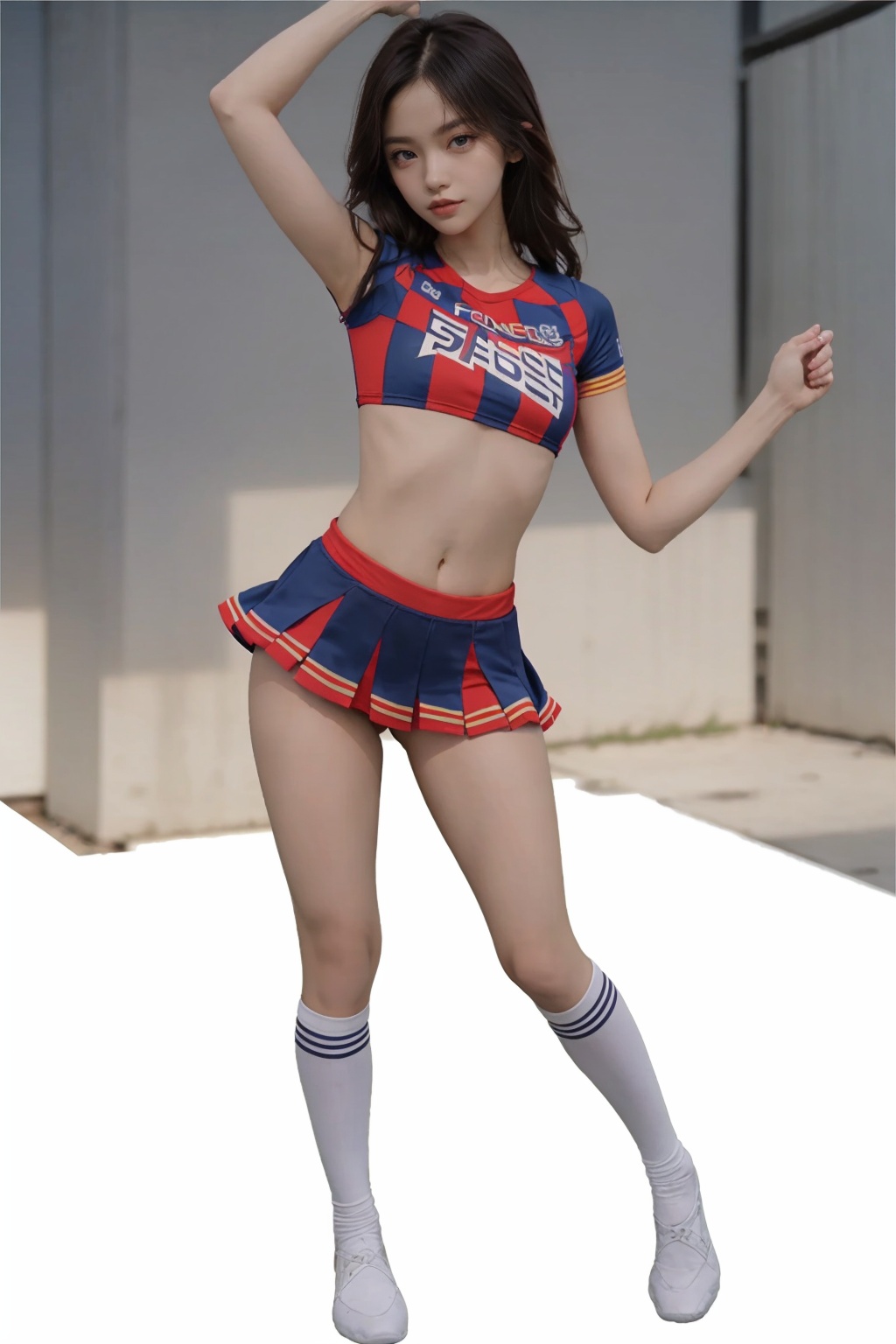 1girl,wsfz-039,solo,cheerleader,(dance movement:0.8),(full body:1.2),