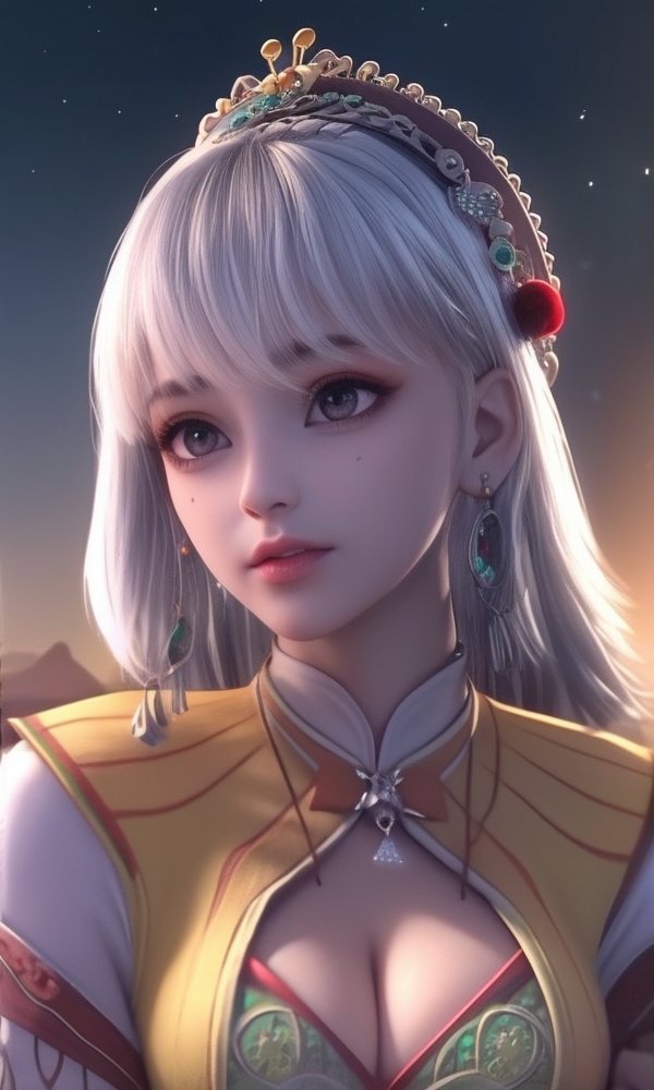 (,1girl, ,best quality, ),looking at viewer, <lora:433-DA-少年歌行-小白:0.8> ,, ,masterpiece(,1girl,night, starry sky, milky way,outdoors, full moon,  night sky, darkness,  world of darkness, , ) ,ultra realistic 8k cg,   clean, masterpiece,     (( , )),, , , prestige, luxury, jewelry, diamond, gold, pearl, gem, sapphire, ruby, emerald, intricate detail, delicate pattern, charming, alluring, seductive, erotic, enchanting, hair ornament, necklace, earrings, bracelet, armlet,halo((, )), (),