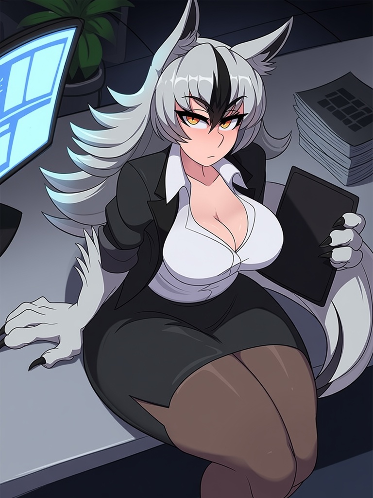 @schpicy,  medium breasts,  gray hair on Tensor.Art