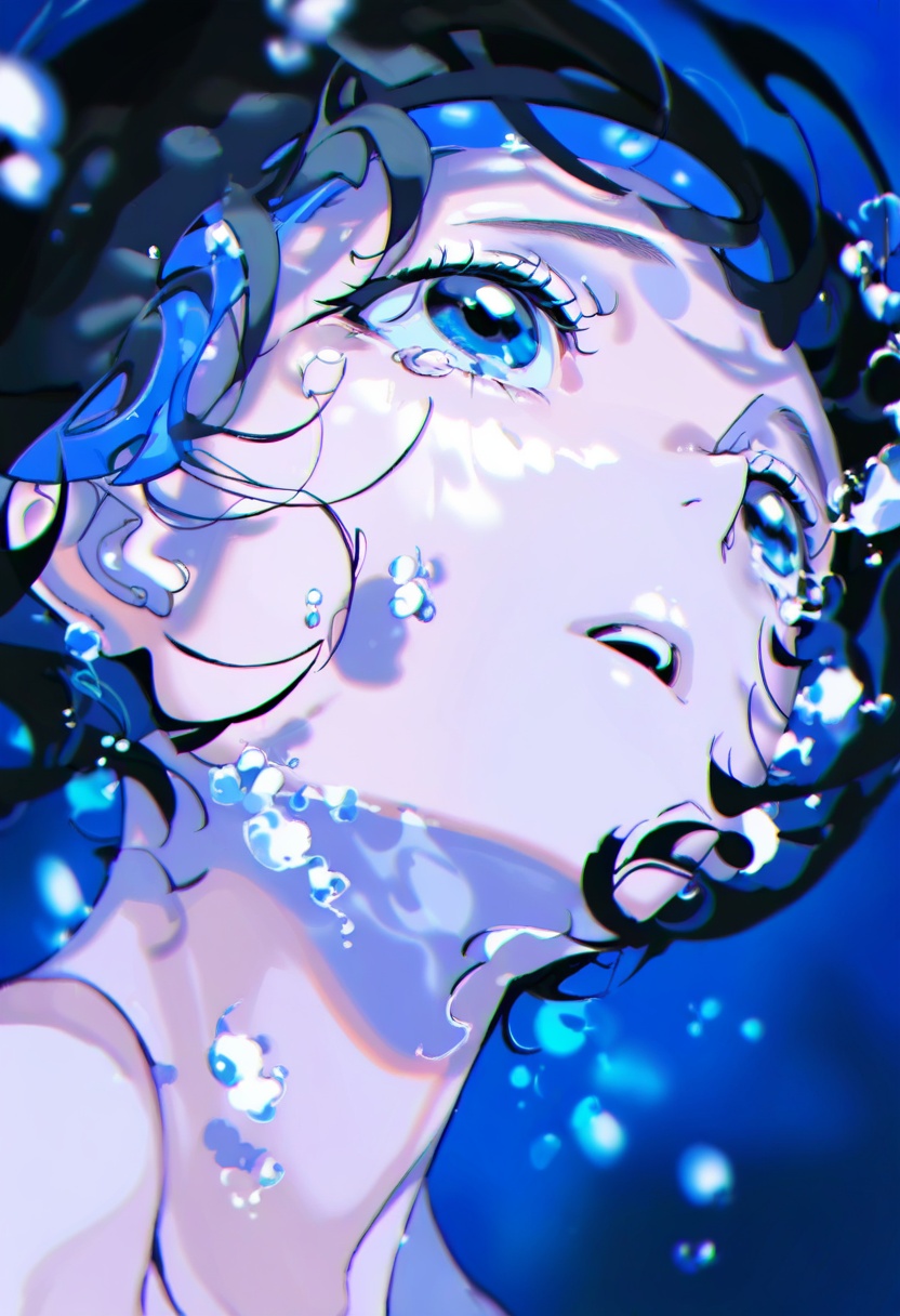 1girl,  solo,  black hair on Tensor.Art