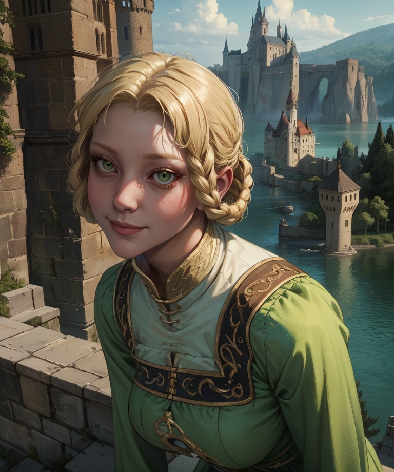 ryazorayas,  blonde hair,  hair rings on Tensor.Art