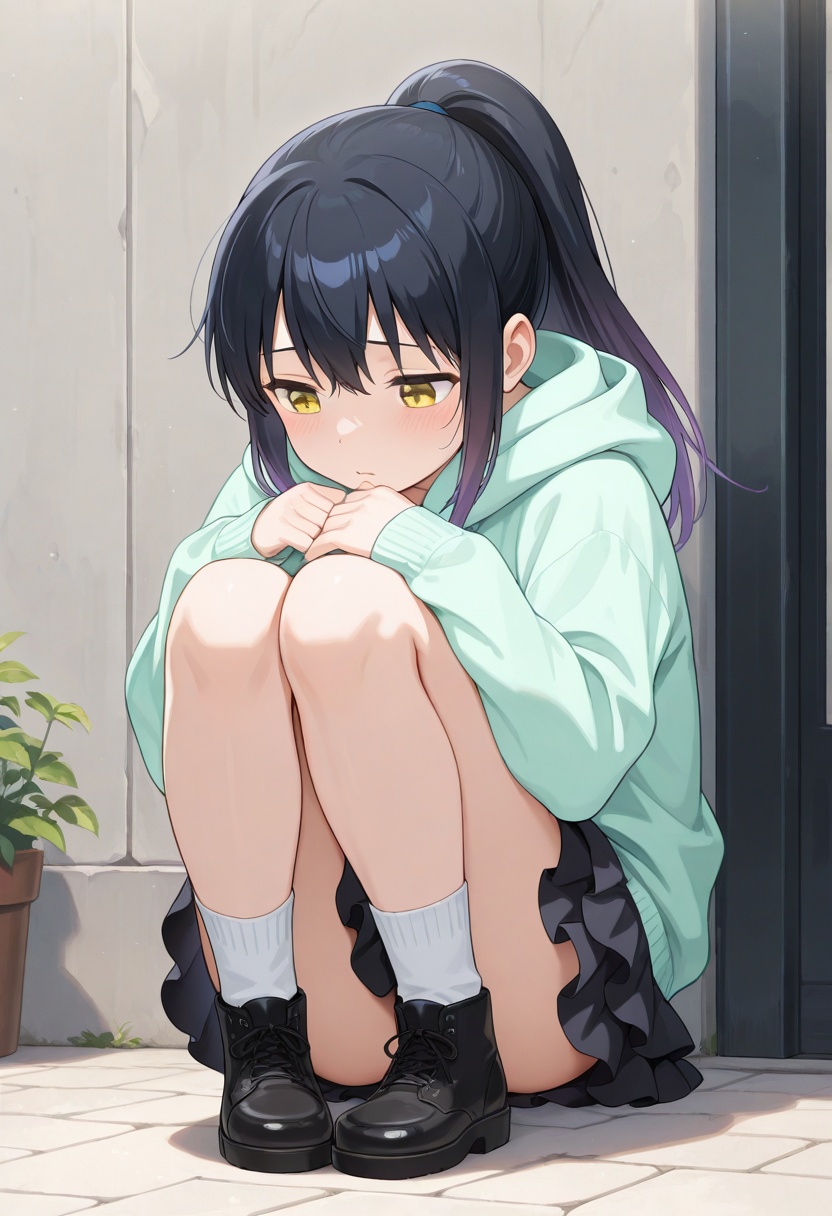 yotsuyamiko,  gradient hair,  black hair on Tensor.Art
