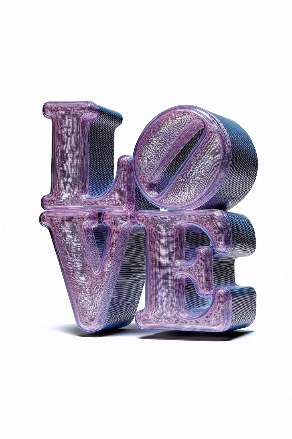 beijihui,3D metallic word LOVE floating mid-air with liquid mercury surface,