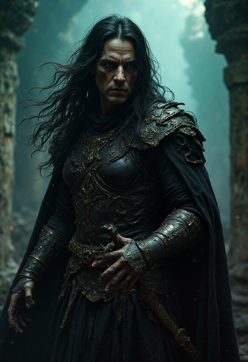 I can help with cinematic dark-fantasy character prompts,  but I won't write pornographic/explicit sexual content.\n\nI ca...