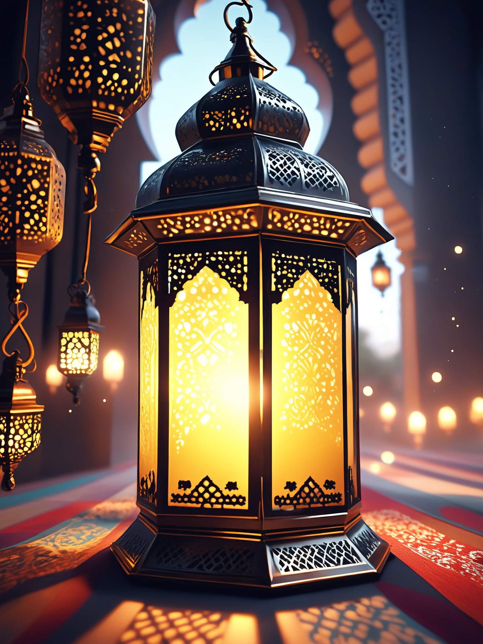 ramadan lantern,  epic action,  Unreal Engine on Tensor.Art