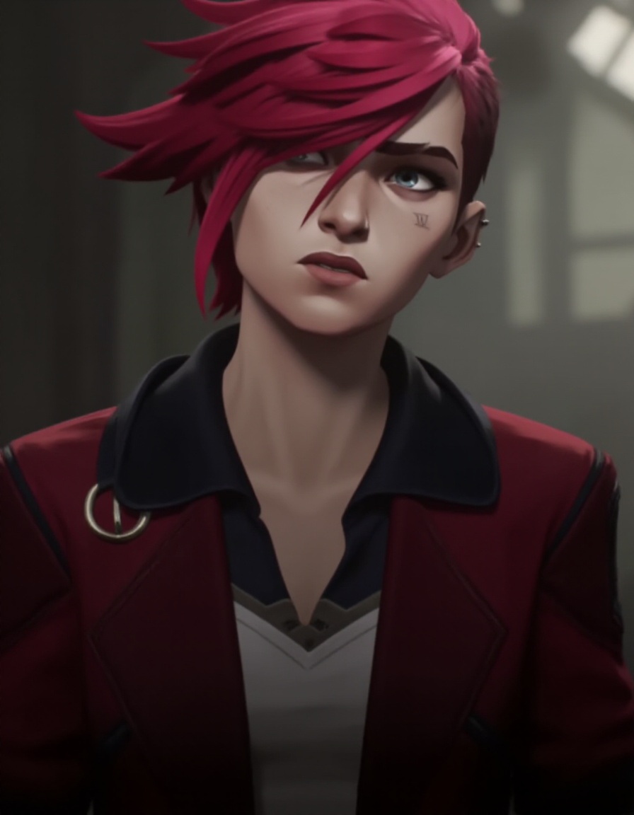 --prompt vi,  a man with a red hair and a red jacket,  solo on Tensor.Art