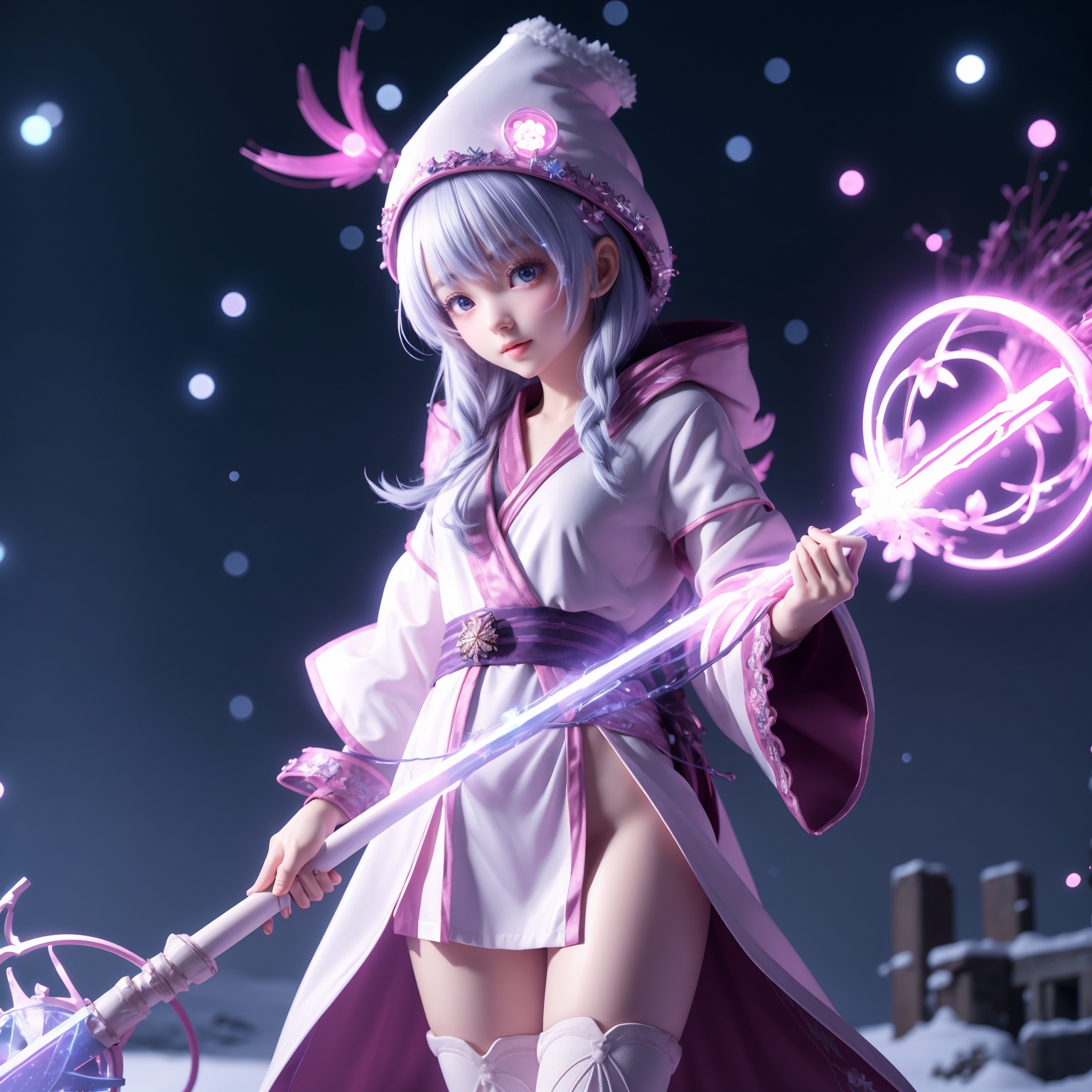 anime,  cute girl,  wizard hat on Tensor.Art
