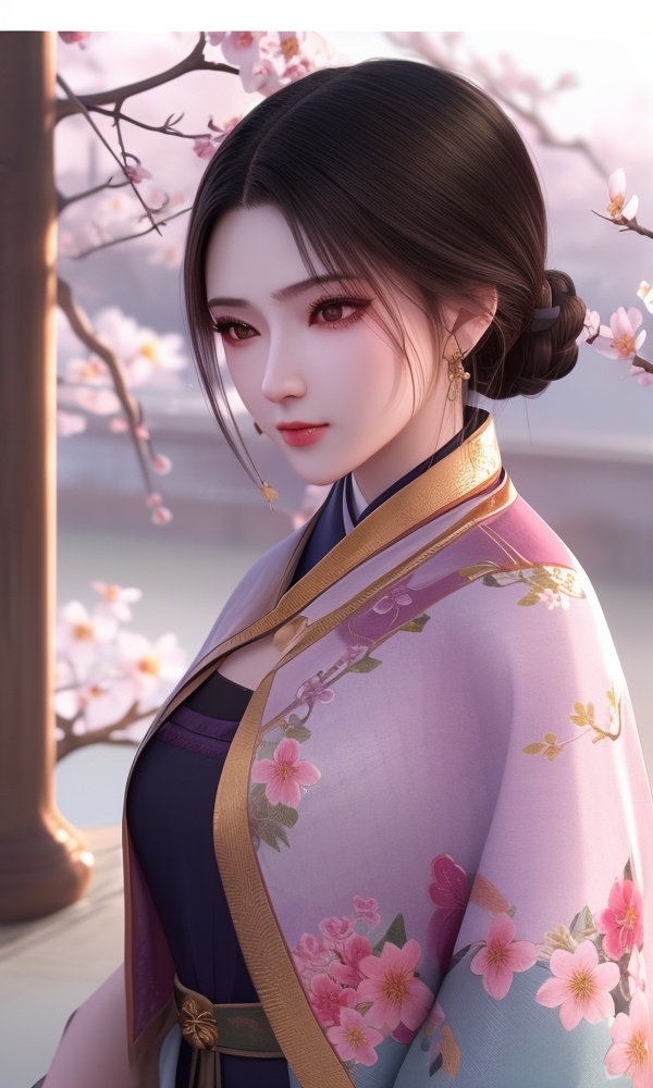(,1girl, ,best quality, ),looking at viewer, <lora:379-DA-紫川-林秀佳:0.8> ,ultra detailed background,ultra detailed background,ultra realistic 8k cg,, ,masterpiece, (( , )),, ,tamari \(flawless\),  plum blossoms,    ,,  (()), (), ,,