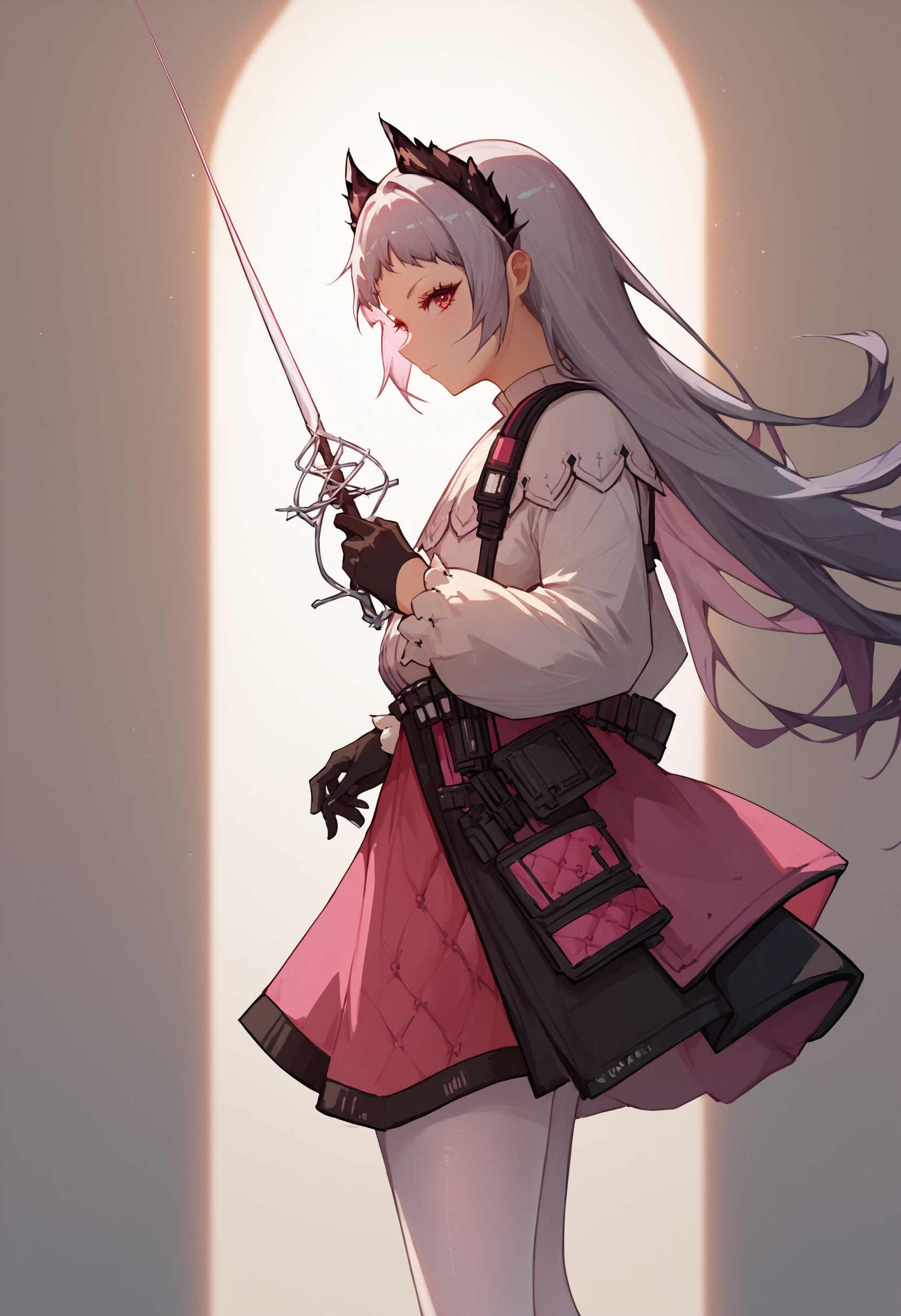 score_9_up score_8_up score_7_up,  1girl,  holding sword rapier on Tensor.Art