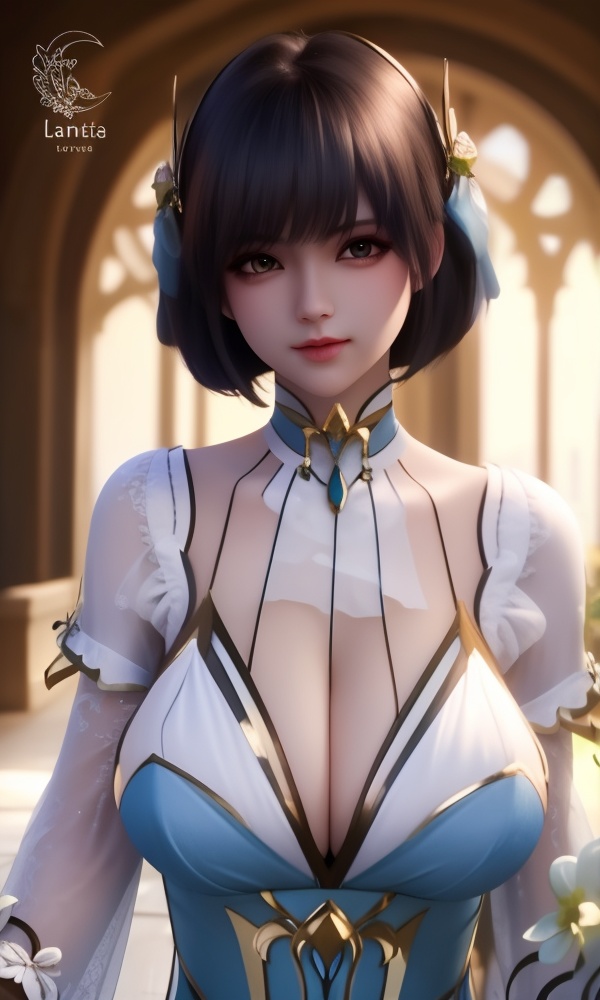 <lora:515-DA-神印王座-枫玲儿:0.8>(,1girl, ,best quality, ),looking at viewer,  ,ultra detailed 8k cg, ultra detailed background,  ,masterpiece, (( , )) , lake,upper body,   (cleavage), (),