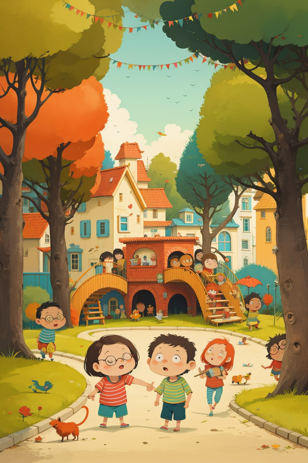 children playing on the playground,