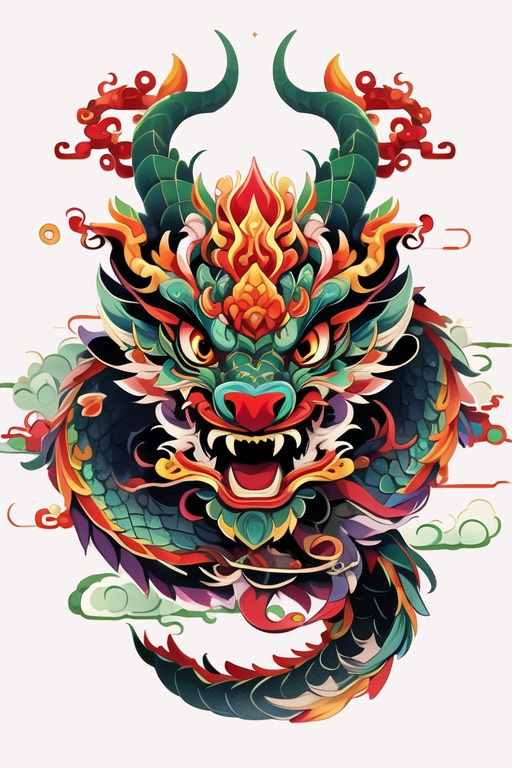 (masterpiece, top quality, best quality, official art, beautiful and aesthetic:1.2),dragon,chinese dragon,leafs,