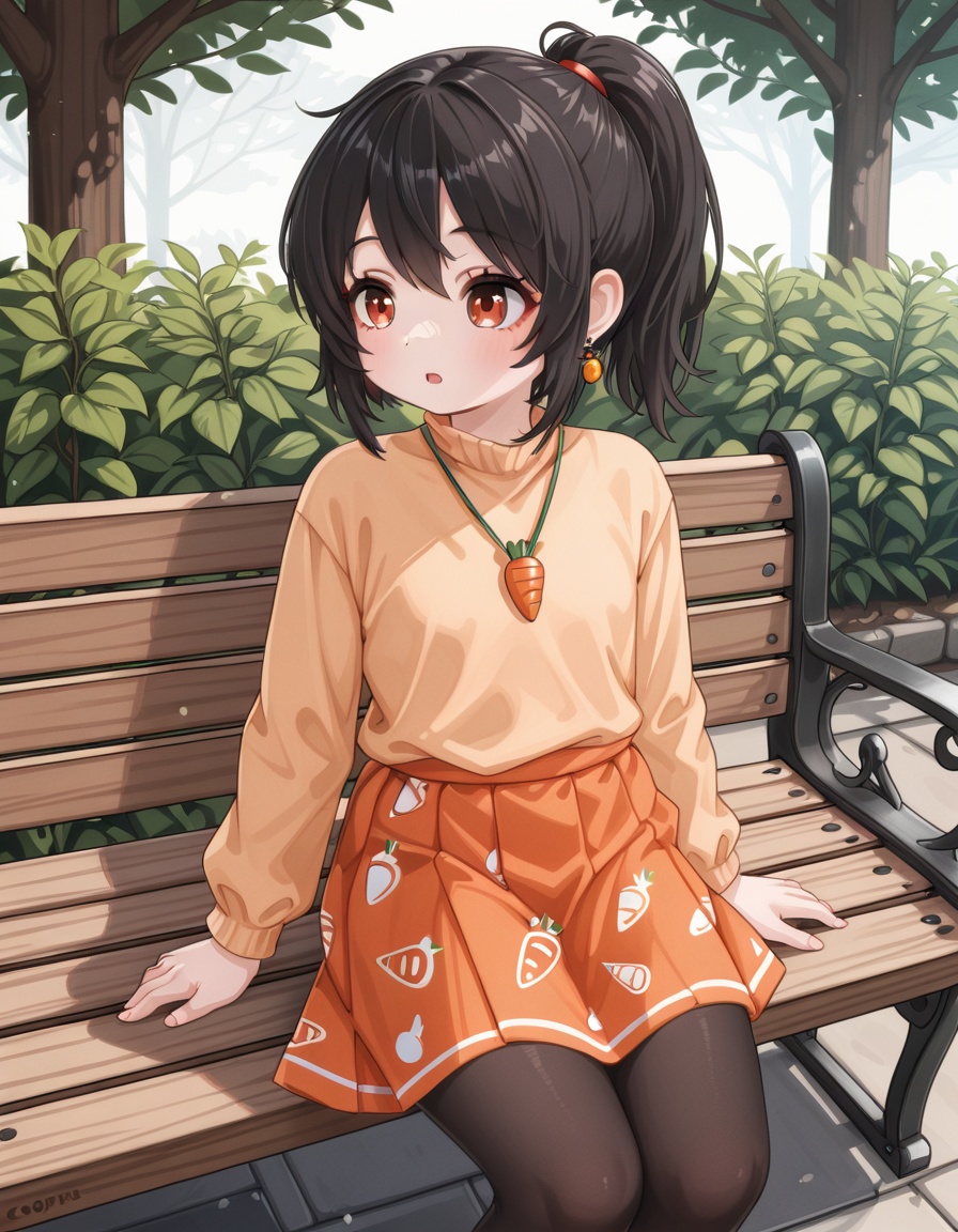 cstyle1girl,  ponytail,  black hair on Tensor.Art