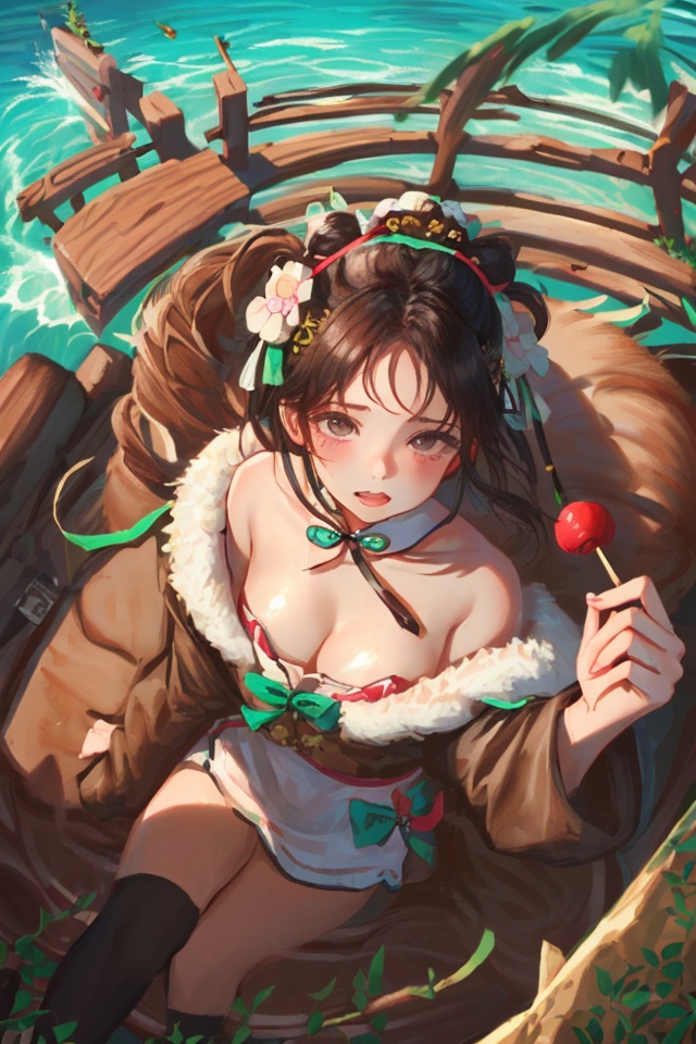 1girl,  from_above,  cleavage on Tensor.Art