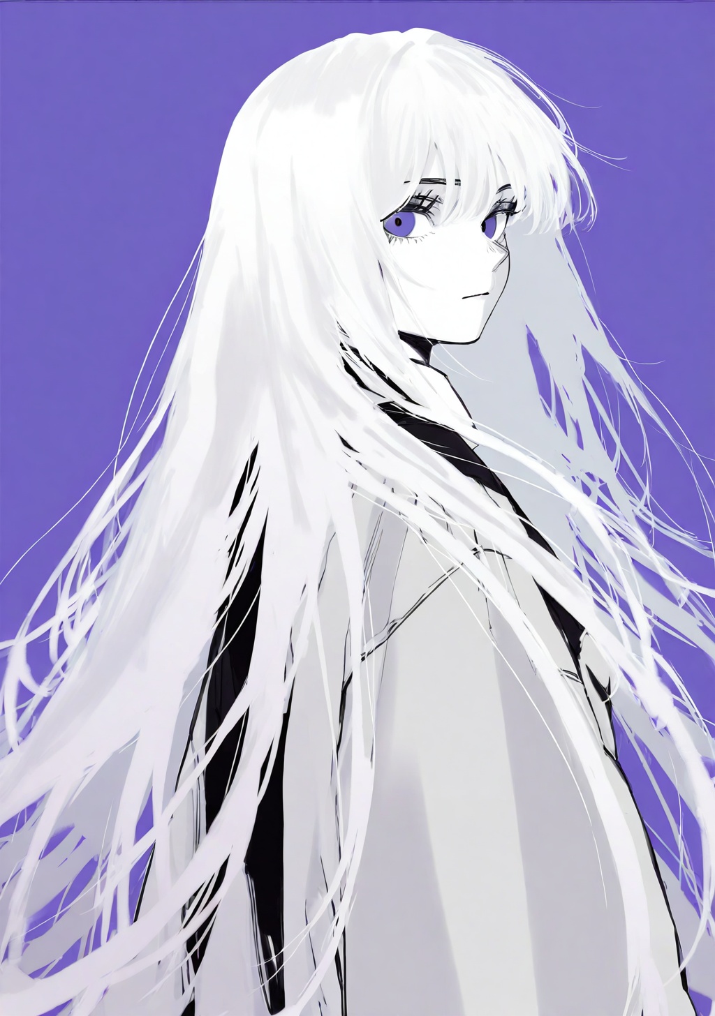 1girl,  spot color,  monochrome on Tensor.Art