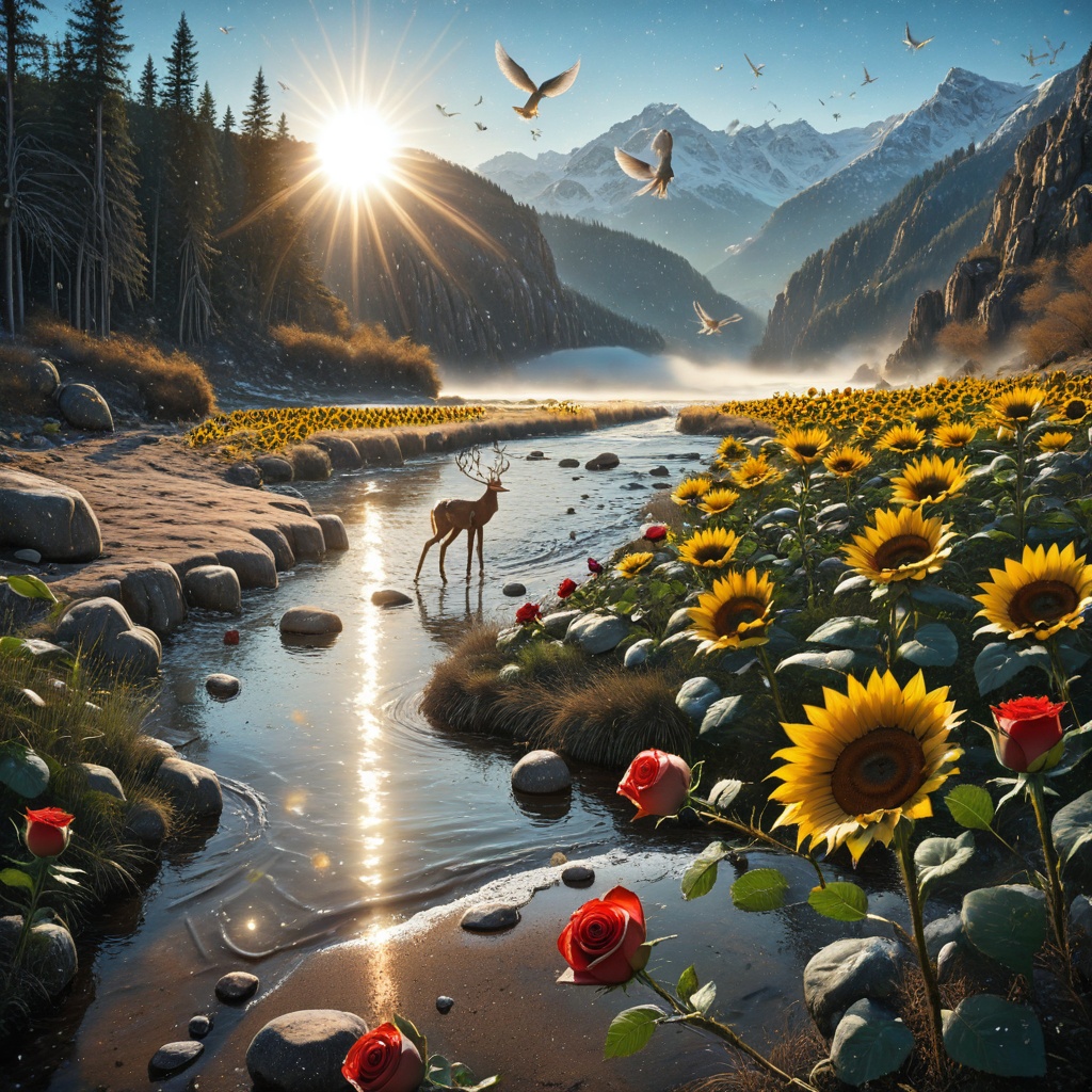 orange flower,  path,  mk380 artstyle on Tensor.Art
