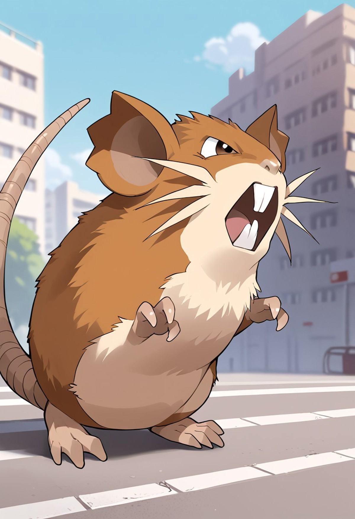 solo male,  raticate,  feral on Tensor.Art