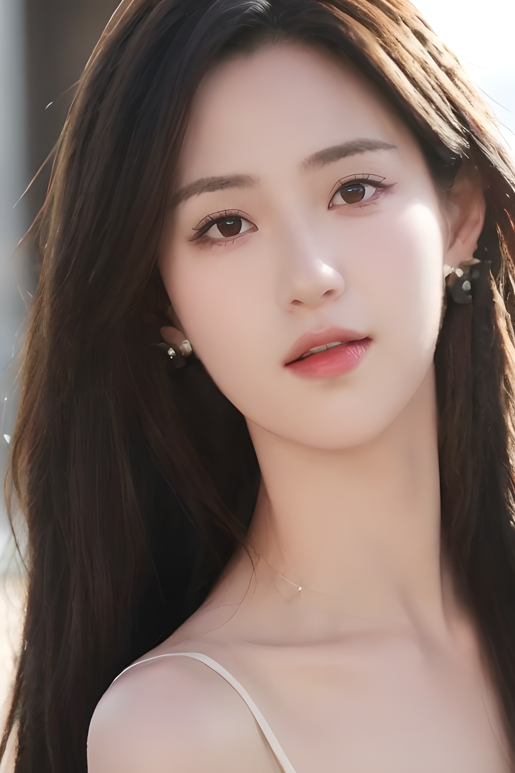 <lora:0828_06:0.4>,1 girl,looking_at_viewer,(front view:1.2),(eye-contact:1.4),solo,((shiny_skin)),, 1girl,realistic,masterpiece, best quality, photorealistic, HDR,detail
