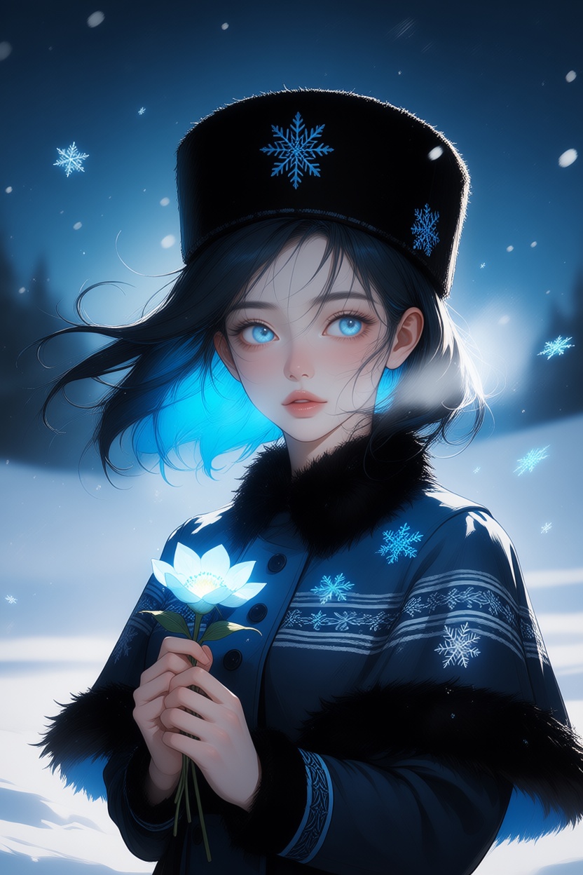 1girl,  black_capelet,  black_hair on Tensor.Art
