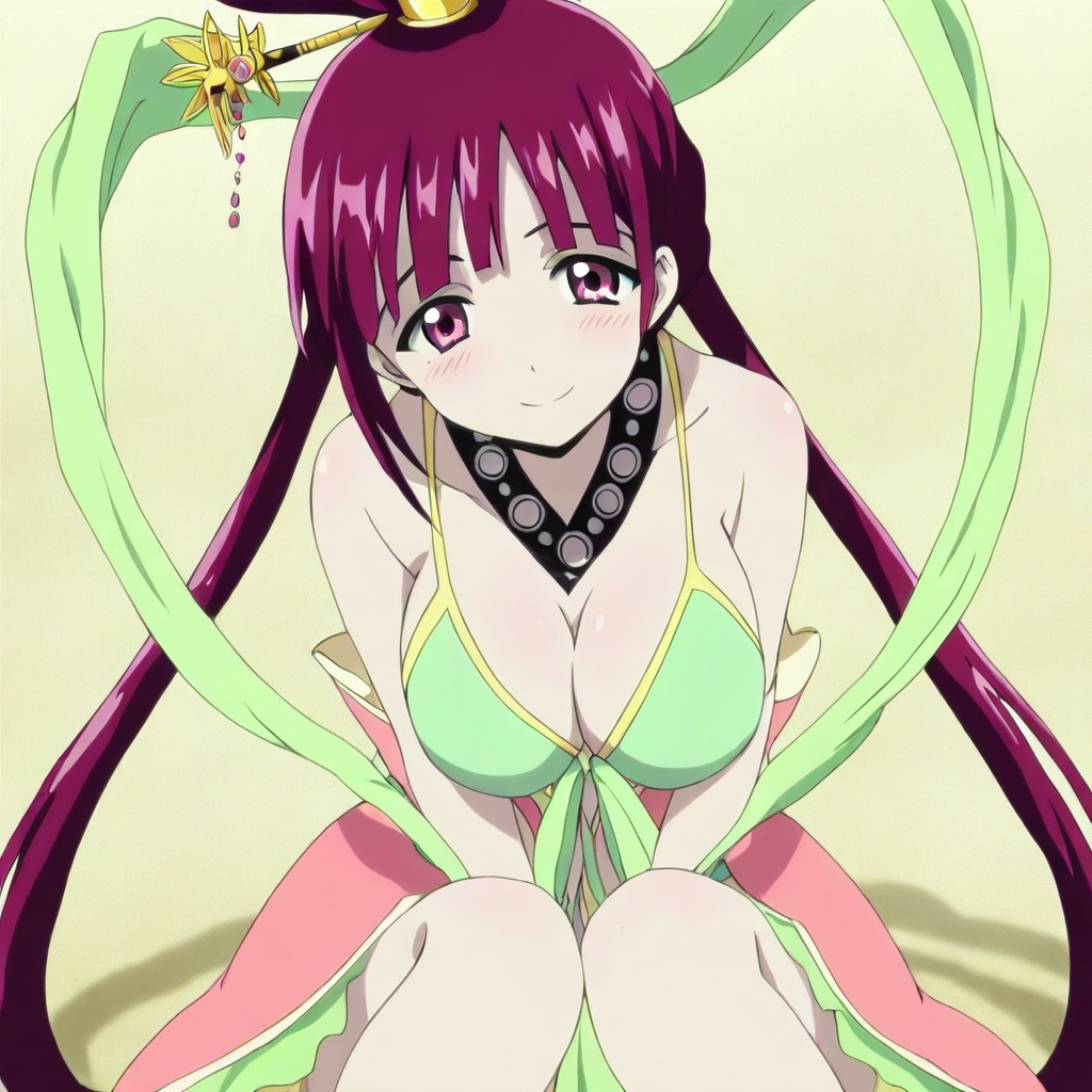ren kougyoku \(magi\),  magenta hair,  long hair on Tensor.Art