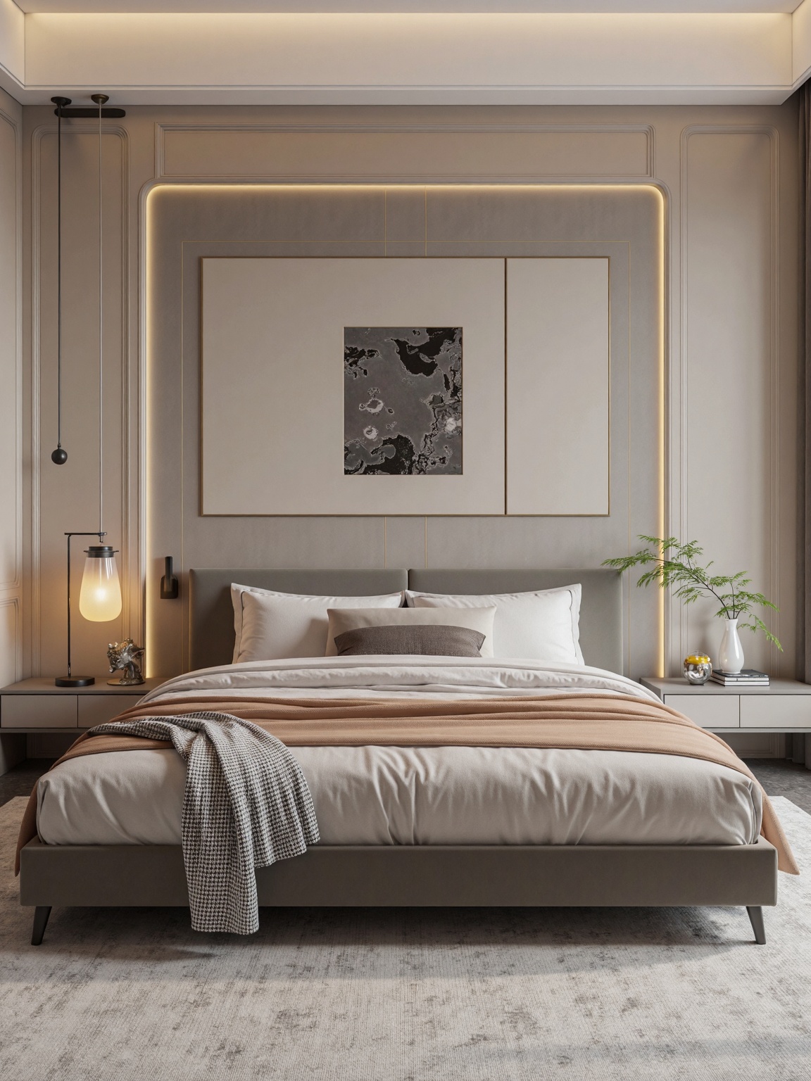 (best quality,4k,8k,highres,masterpiece:1.2),ultra-detailed,(realistic,photorealistic,photo-realistic:1.37),HDR,modern luxury style bedroom,