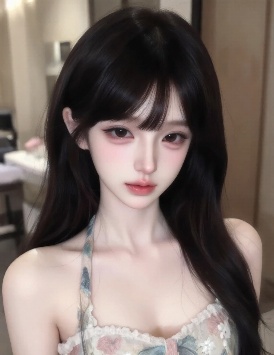 DQ,  画面展示了一位年轻女性的半身特写,  整体风格极具唯美感 on Tensor.Art