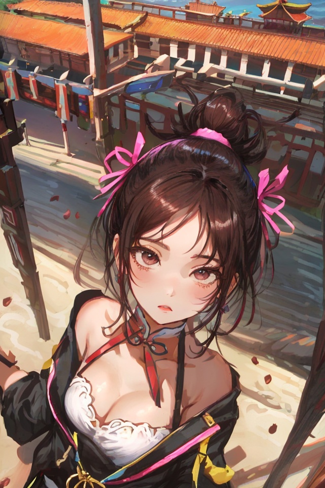 1girl,  from_above,  cleavage on Tensor.Art
