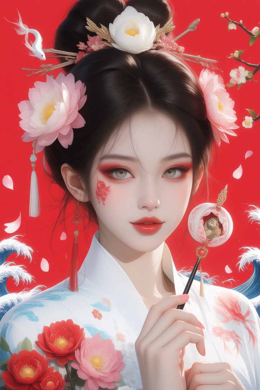 1girl,  artist_name,  bird_print on Tensor.Art