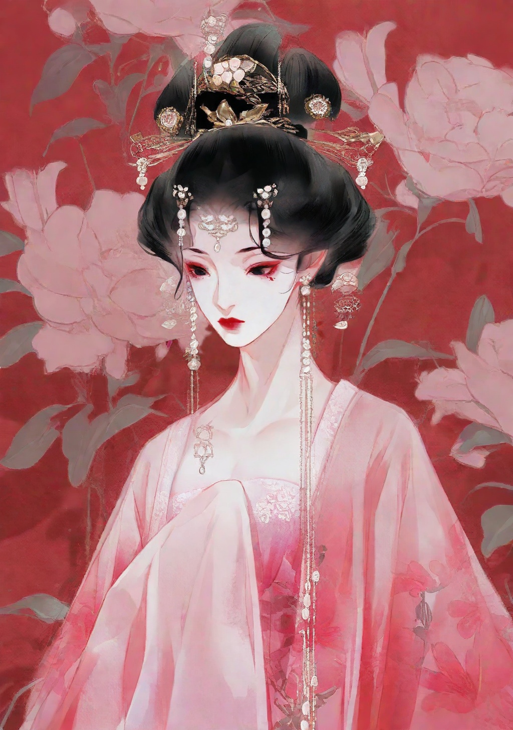 1girl,  solo,  red lips on Tensor.Art