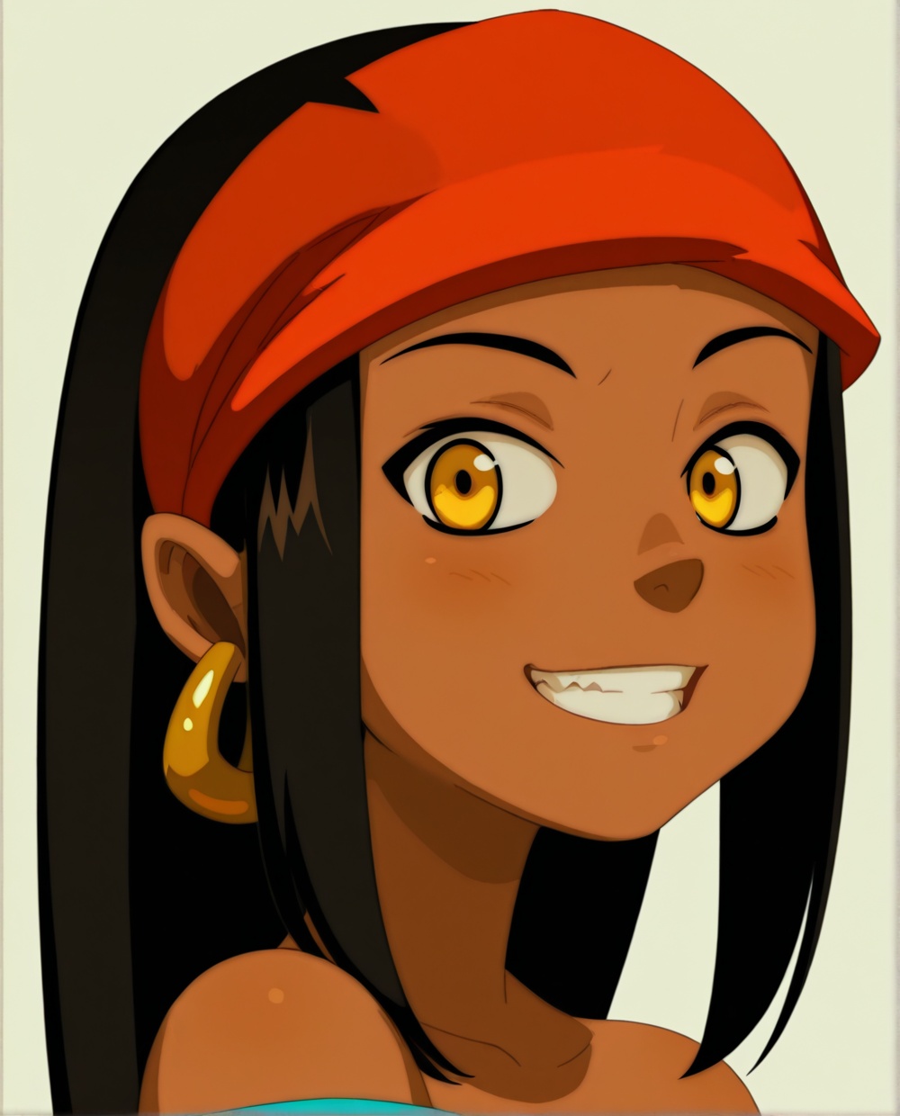 elaine,  dark skin,  black hair on Tensor.Art