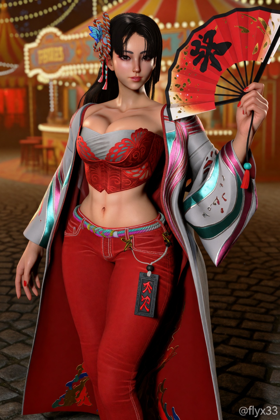 Street Fighter 6 Game Style,  Shiranui Mai's Outfit 3,  1girl on Tensor.Art