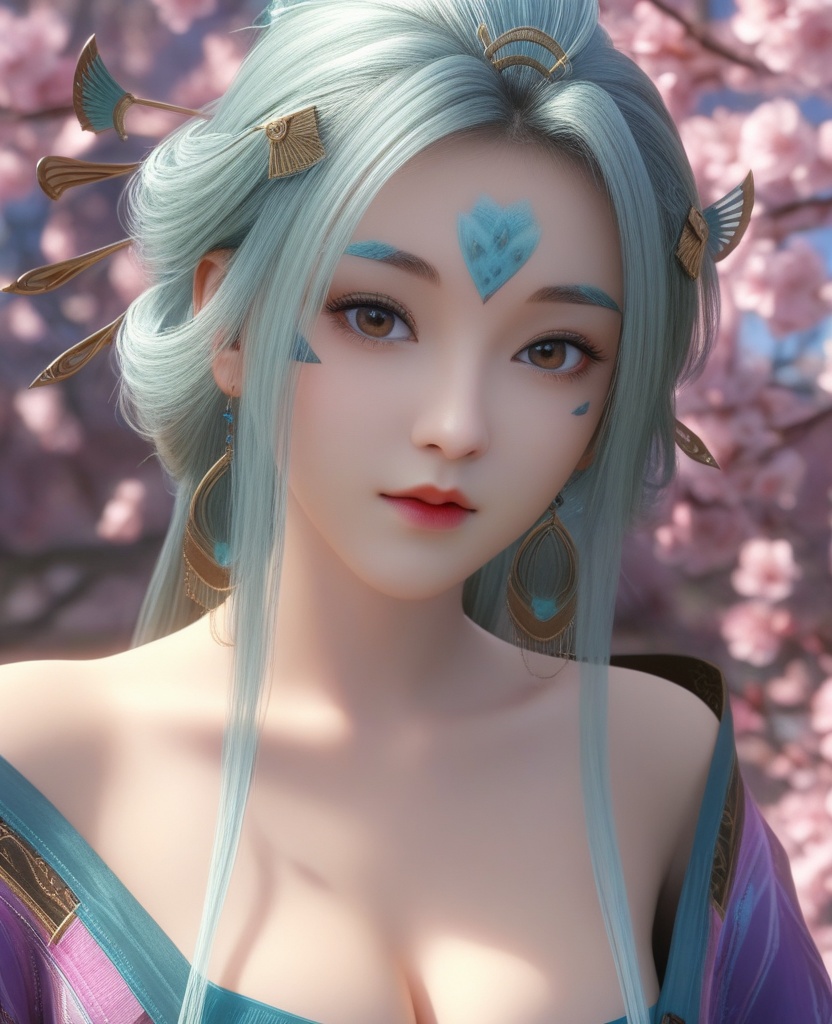<lora:571-DA-XL-眷思量-奉眠:0.8>(,1girl, ,best quality, ),looking at viewer,  ,ultra detailed background,ultra detailed background,ultra realistic 8k cg,, ,masterpiece, (( , )),, , , hyper blossom,    (cleavage), (), ,,