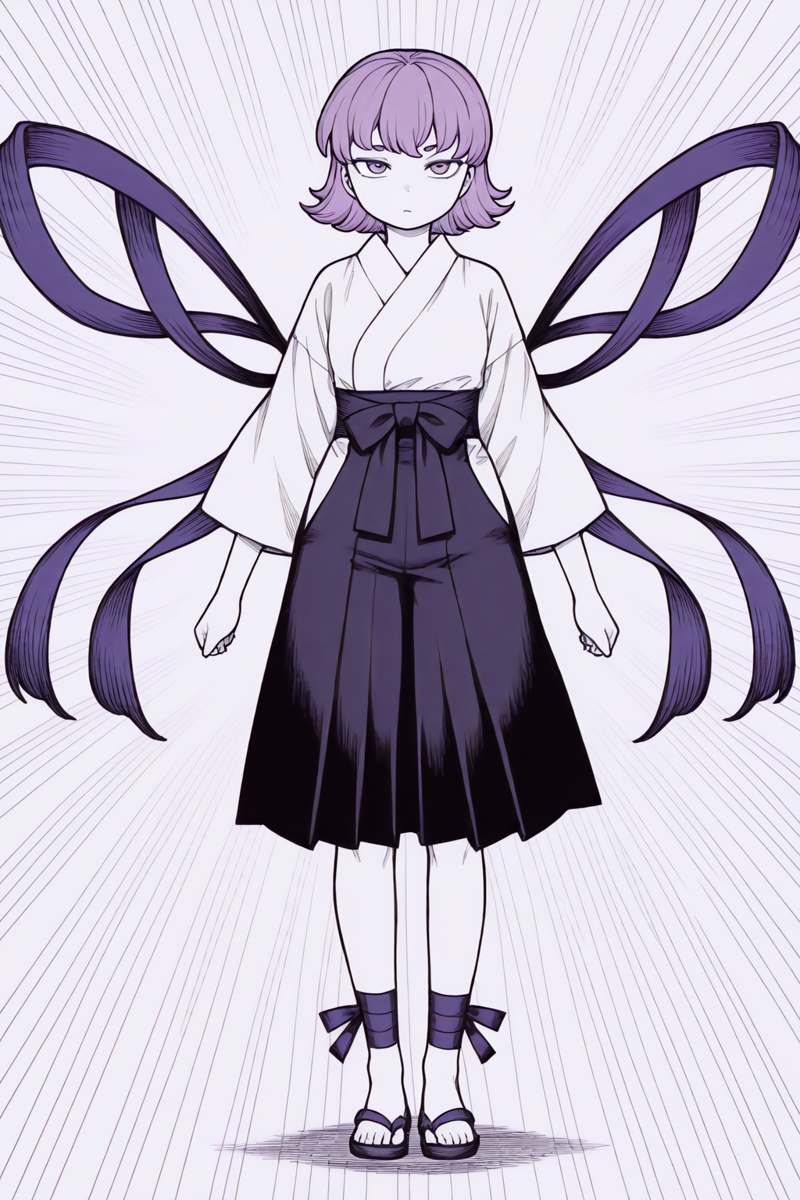 manga style,  colored,  violet hair on Tensor.Art