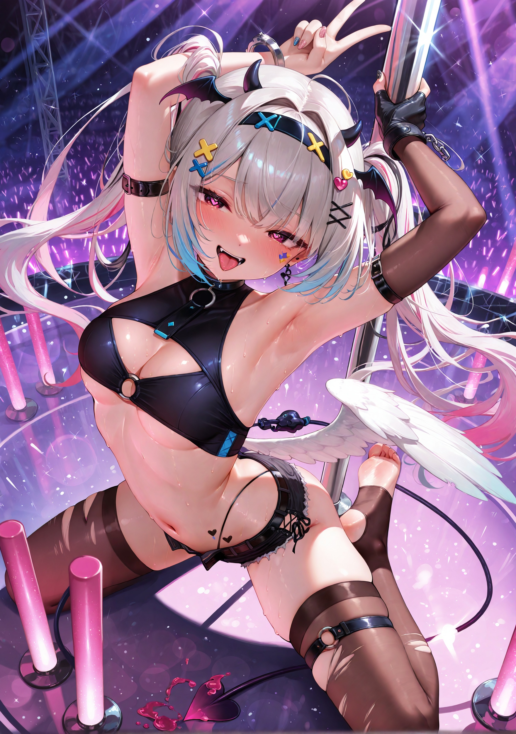 1girl,  pole dancing,  stripper pole on Tensor.Art
