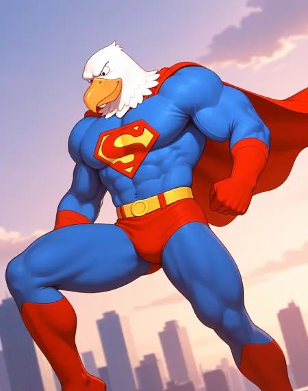 Superman Warpland,  muscular,  eagle on Tensor.Art