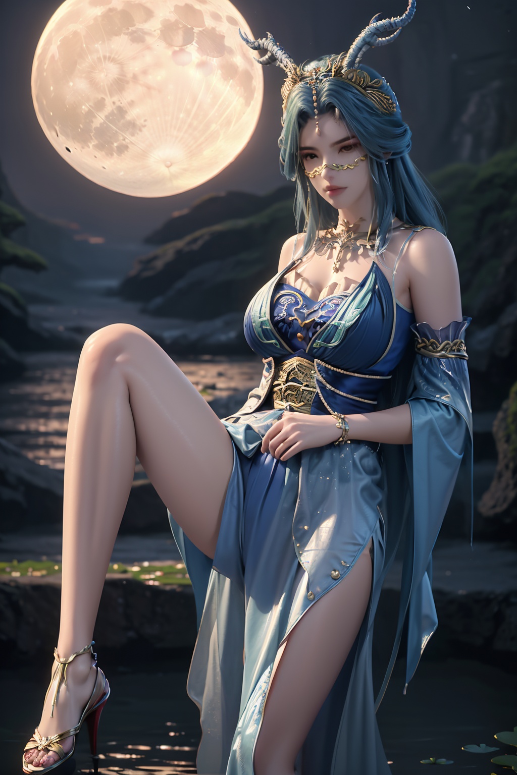 standing,  dress,  chinese clothes on Tensor.Art