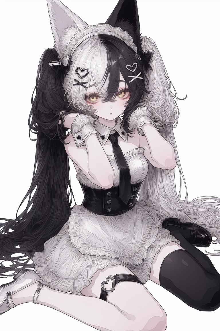 1girl,  animal ears,  black hair on Tensor.Art