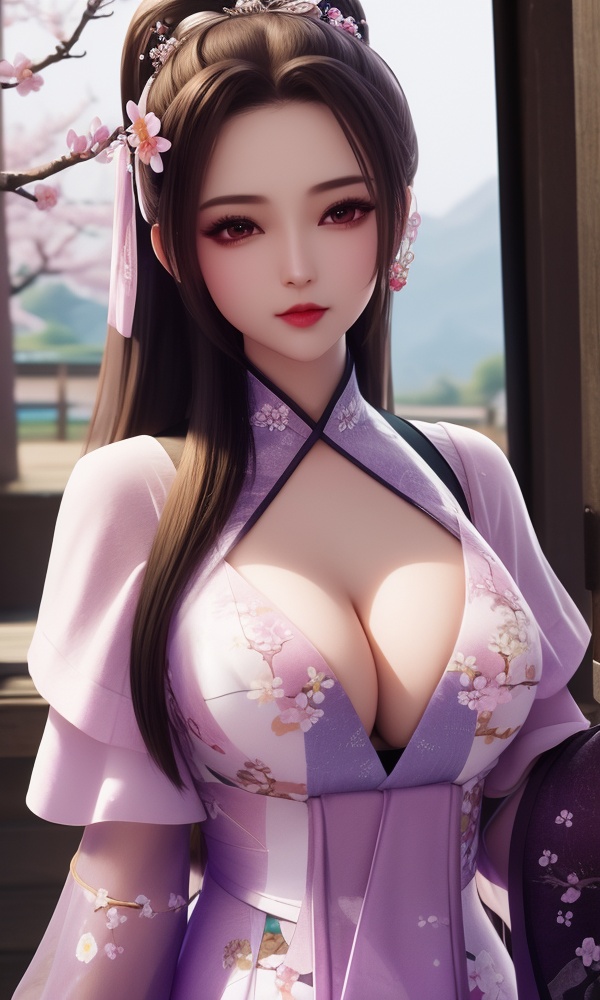 (,1girl, ,best quality, ),looking at viewer, <lora:411-DA-太一剑仙传-季师师:0.8> ,ultra detailed background,ultra detailed background,ultra realistic 8k cg,, ,masterpiece, (( , )),, ,   plum blossoms,    ,,  (cleavage), (), ,, 