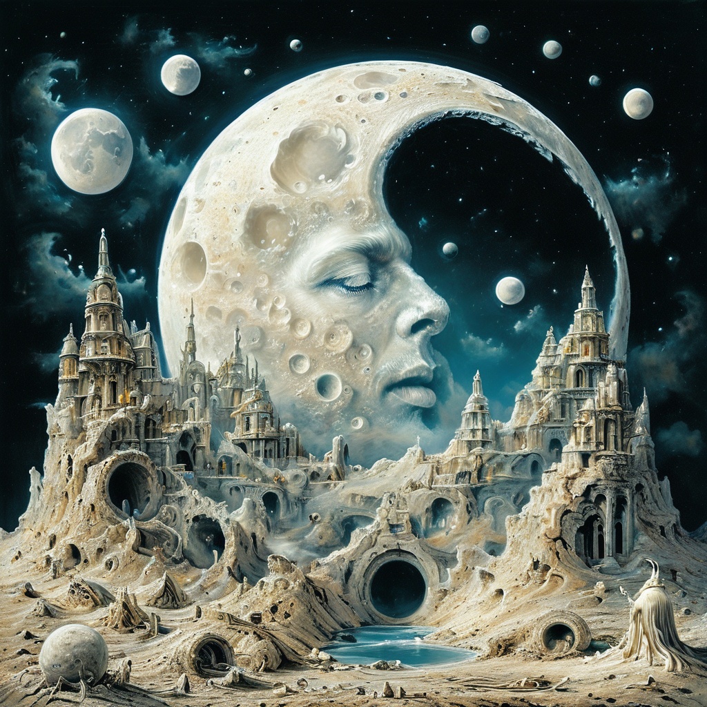 impactful paint of the moon ,  highly detailed,  8k on Tensor.Art