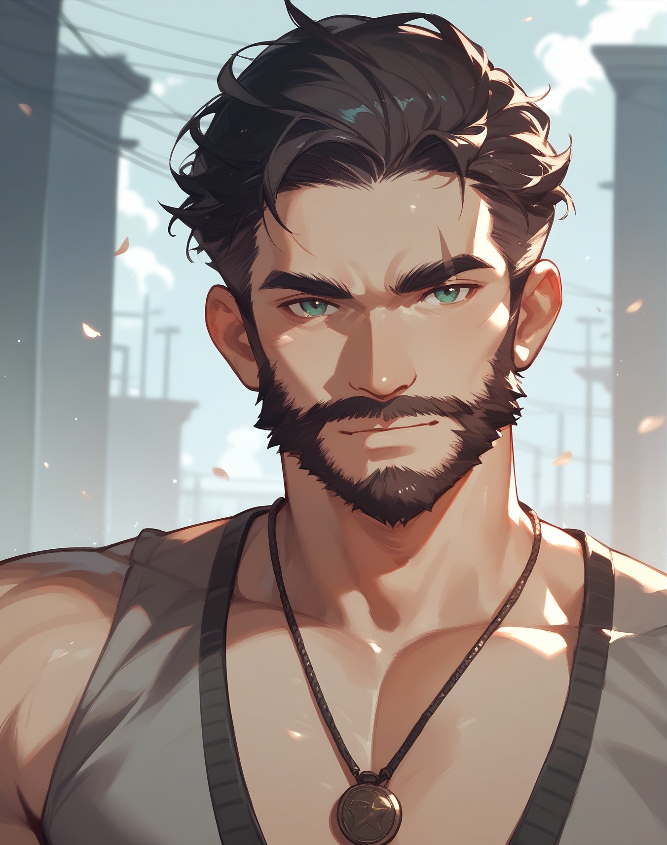 (score_9,score_8_up,score_7_up,),1man,very strong,tough man,beard, old,short hair