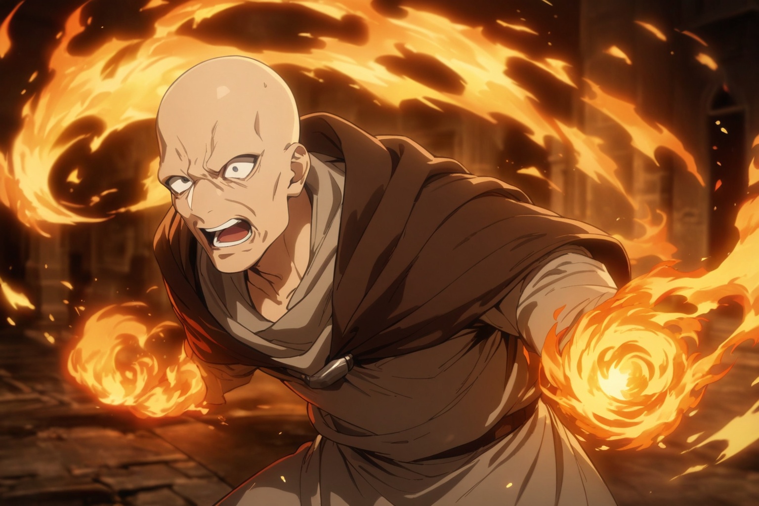 fighting,  fire magic,  diru on Tensor.Art