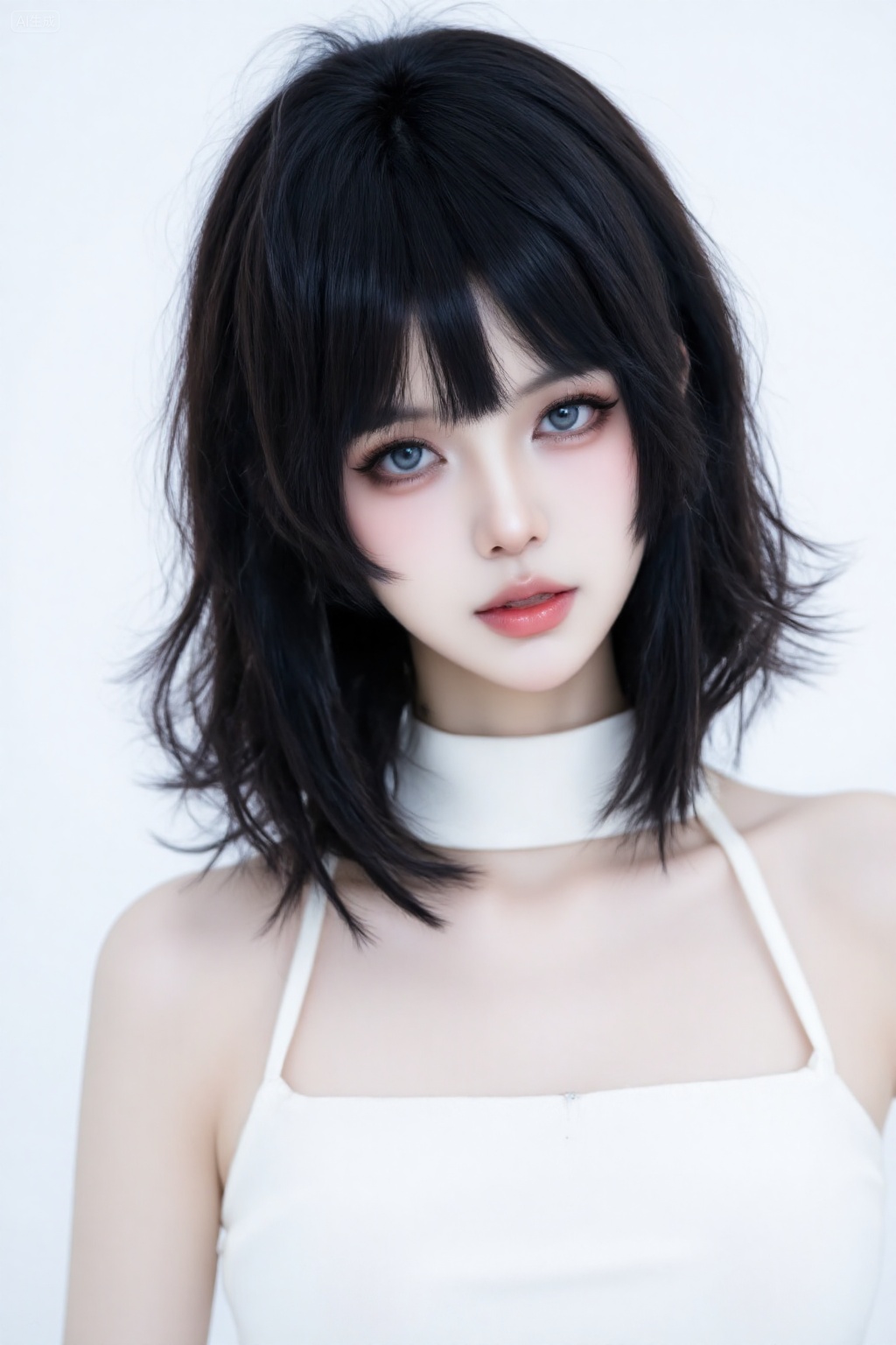 a woman with pale skin,large blue eyes,and a black bob cut with blunt bangs,shes wearing a white top,the background is a plain,solid white,, Negative prompt: ng_deepnegative_v1_75t,(badhandv4:1.2),EasyNegative,(worst quality:2),,nsfw, Steps: 30, Sampler: Euler, CFG scale: 3.5, Seed: 3137782293, Size: 1024x1536, Model hash: 062dad72b2, Model: 麦橘超然majicFlus_v1.safetensors, Denoising strength: 0, RNG: CPU, Lora 1: majicFlus脸模矩阵_御姐脸模（自带妆容，美白）, Lora Hash 1: dbe62f063d, Lora Weight 1: 0.6, Lora 2: 麦橘超野majicflus, Lora Hash 2: b9ff6955fe, Lora Weight 2: 0.8, Lora 3: 戴眼镜的女老师形象pro2.0, Lora Hash 3: 788cc1f260, Lora Weight 3: 0.8, Lora 4: 肯豆风格-韩星面貌-时尚写真1.0, Lora Hash 4: 21d934c765, Lora Weight 4: 0.8, vae_name: automatic