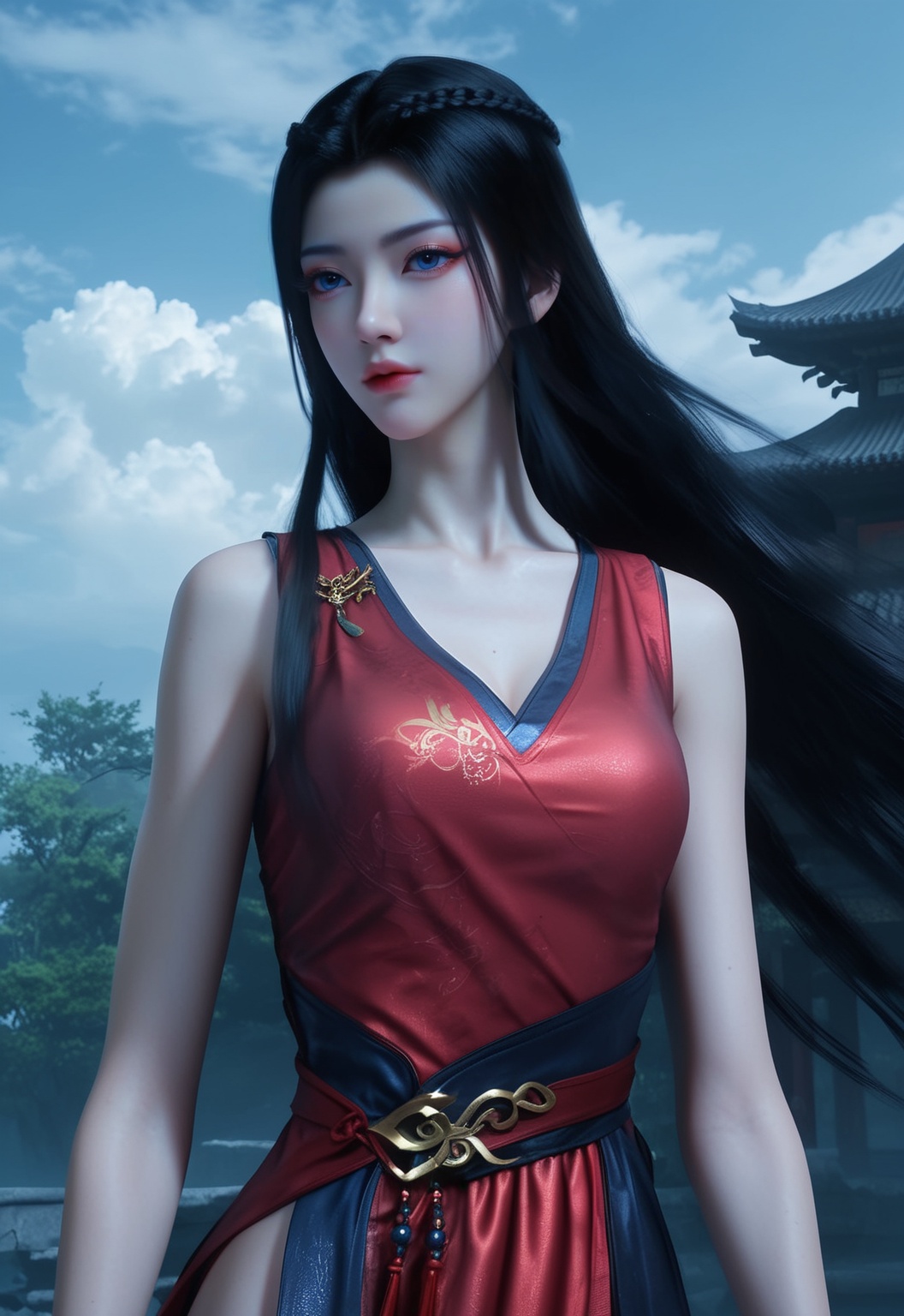 score_9,score_8_up,score_7_up,break,1girl,upper body,china outfit,looking at viewer,sky,china dress1girl,solo,best light,1girl,solo,long hair,dynamic pose,pale skin,<lora:NM_红元瑶py1:0.8>,