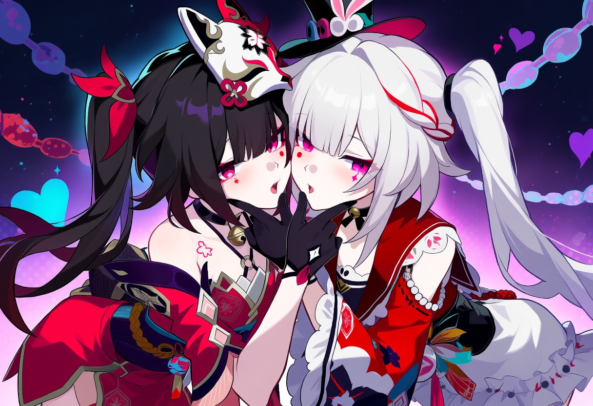 multiple girls,  heads together,  ***** fingering on Tensor.Art