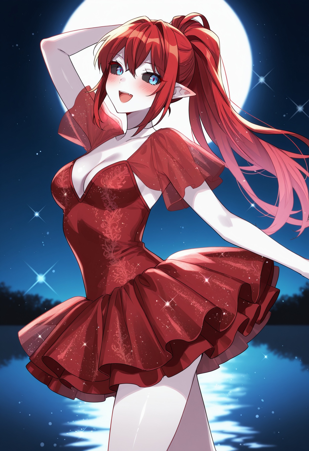 1girl,  white skin,  crimson hair on Tensor.Art