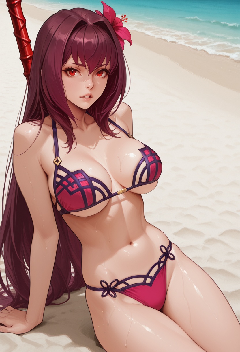 scathach \(fate\),  scathach \(swimsuit assassin\) \(fate\),  1girl on Tensor.Art